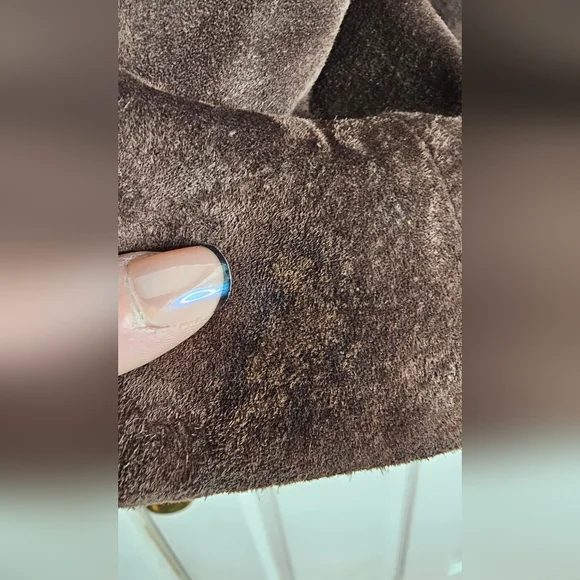 Women's I.E 100% SUEDE LEATHER Blazer Size M Brown - Picture 10 of 11